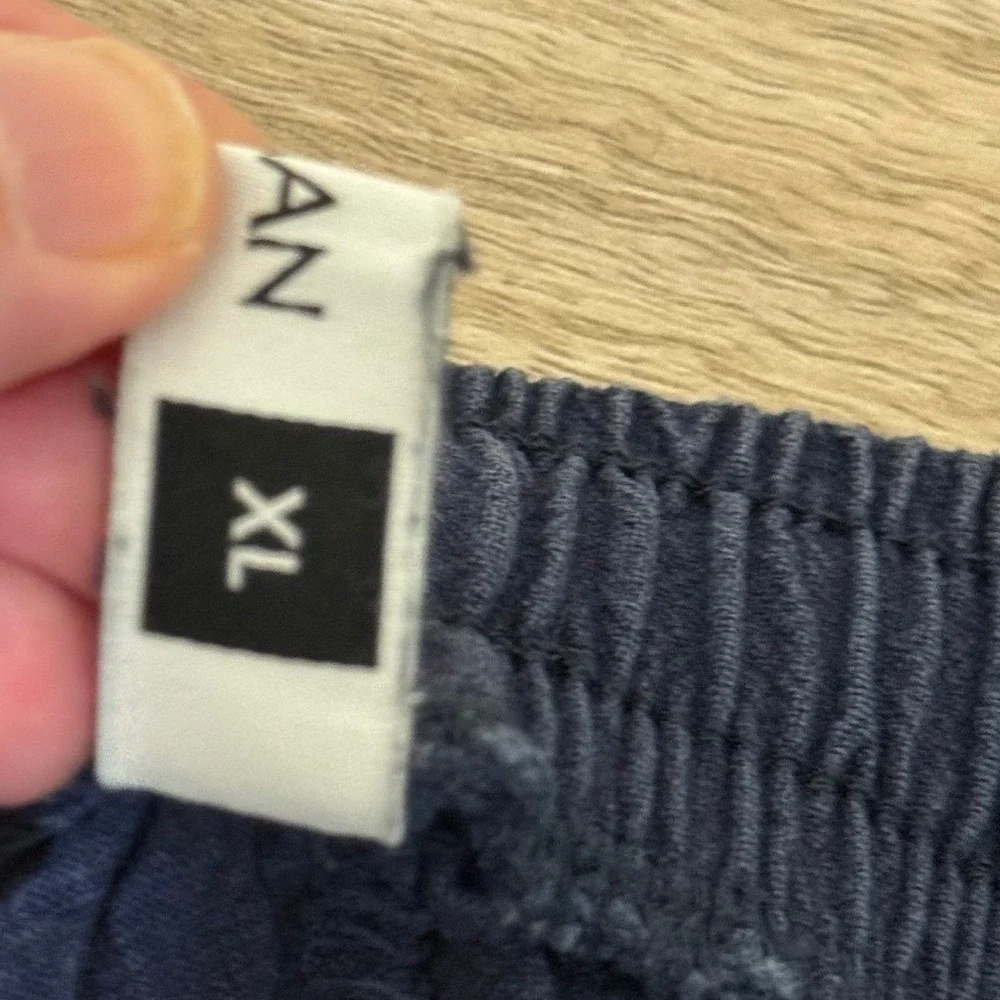 Kidōrim Men Joggers Med Navy Blue Drop Crotch Harem Pants Zen Boho Streetwear